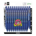 Zebra Z-Grip Ballpoint Pen, Retractable, Medium 1 mm, Blue Ink, Translucent Blue/Blue Barrel, 24/Pack (12225)