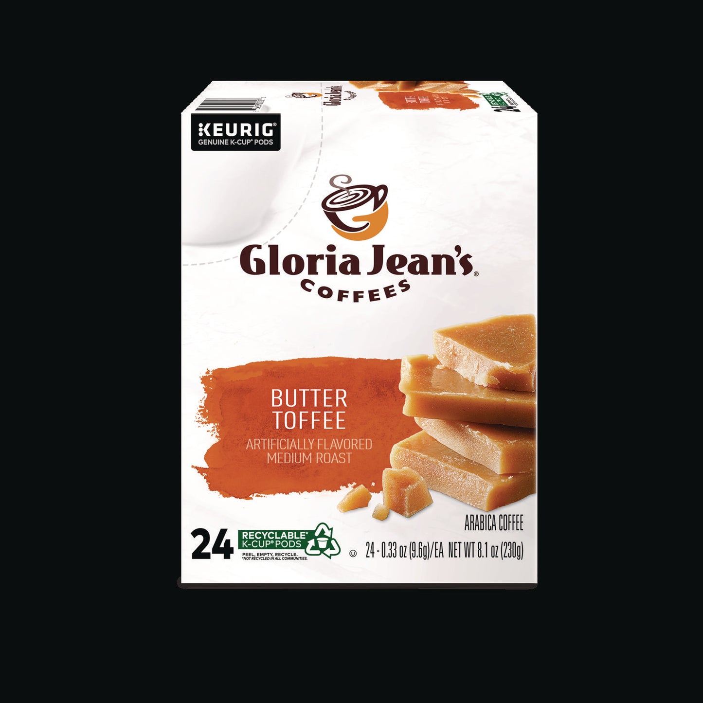 Gloria Jean's Butter Toffee Coffee K-Cups, 24/Box (60051012)