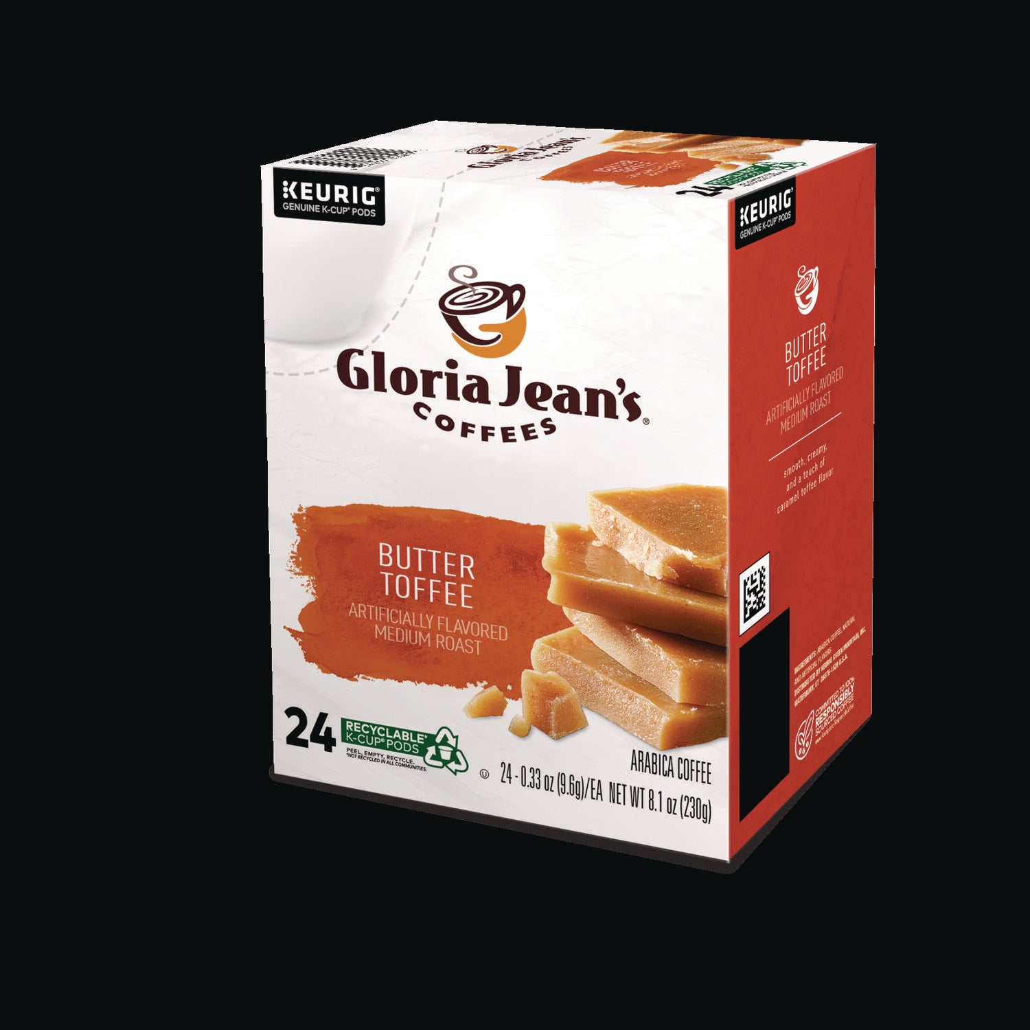 Gloria Jean's Butter Toffee Coffee K-Cups, 96/Carton (60051012CT)