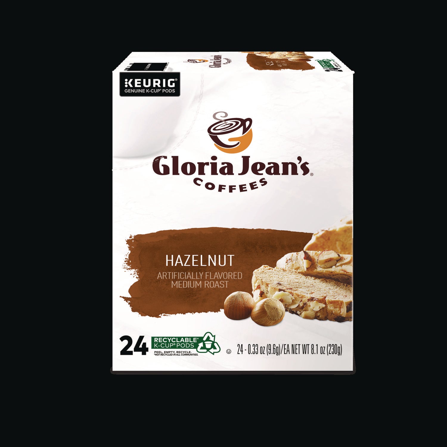 Gloria Jean's Hazelnut Coffee K-Cups, 96/Carton (60051052CT)