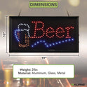 Alpine LED Rectangular Beer Sign, 19 x 10, Black Frame, Blue/Green/Orange/Red/White Graphics (ALP49714)