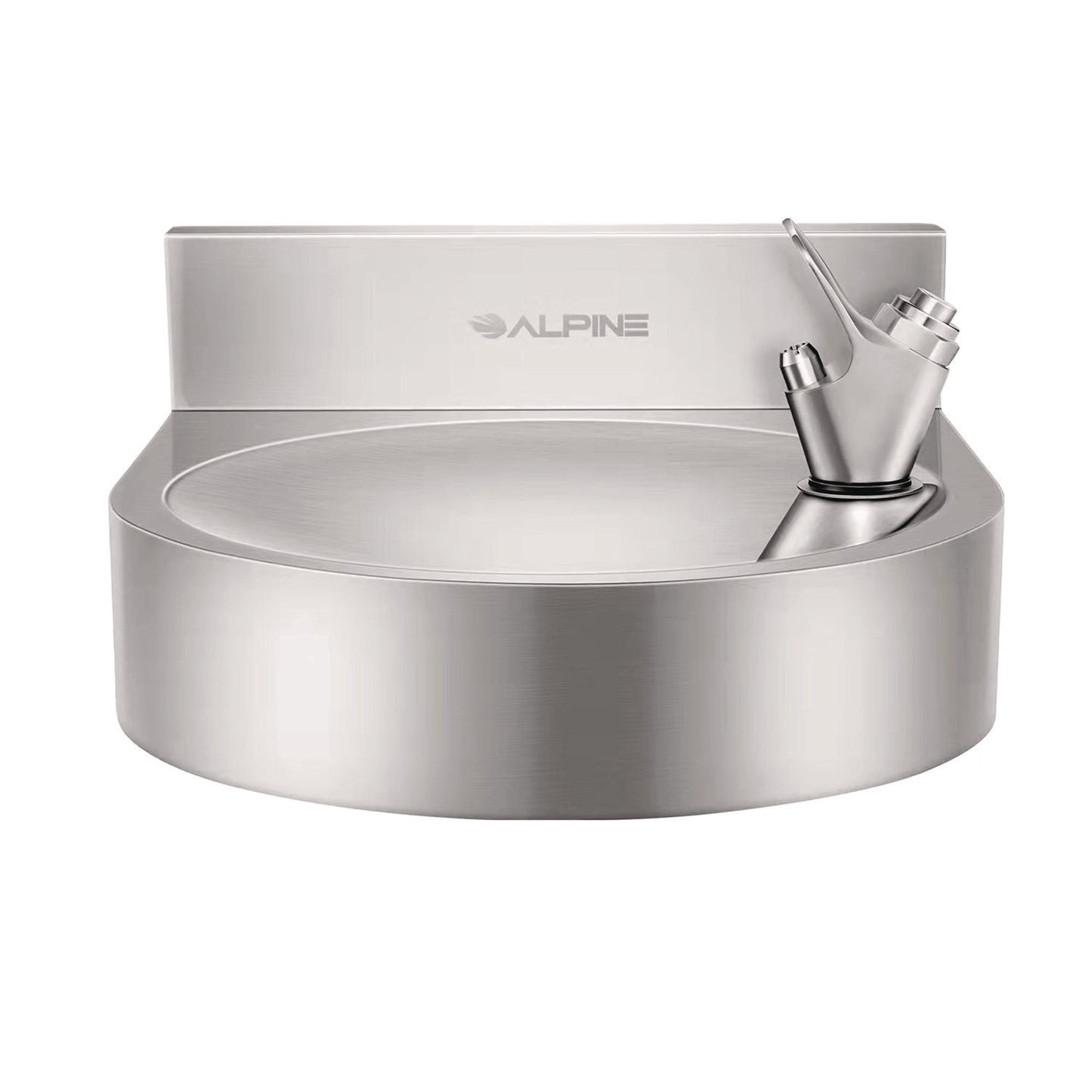 Alpine Wall-Mounted Indoor/Outdoor Water Fountain, Single-Level, Non-Filtered, Non-Refrigerated, Silver (ALP70001)