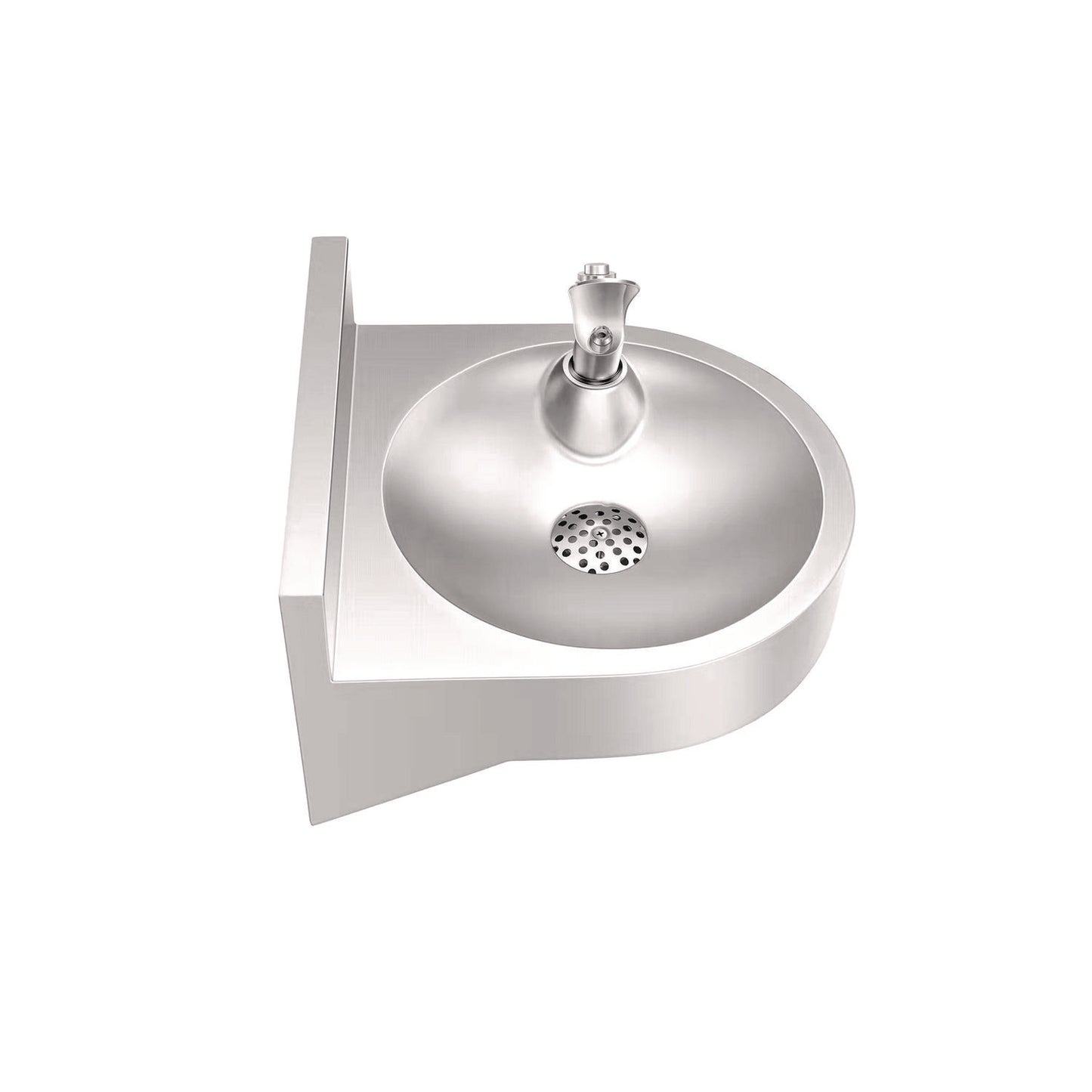 Alpine Wall-Mounted Indoor/Outdoor Water Fountain, Single-Level, Non-Filtered, Non-Refrigerated, Silver (ALP70001)