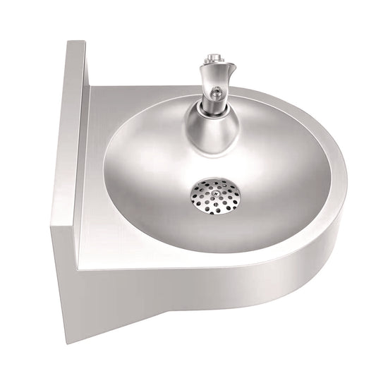 Alpine Wall-Mounted Indoor/Outdoor Water Fountain, Single-Level, Non-Filtered, Non-Refrigerated, Silver (ALP70001)