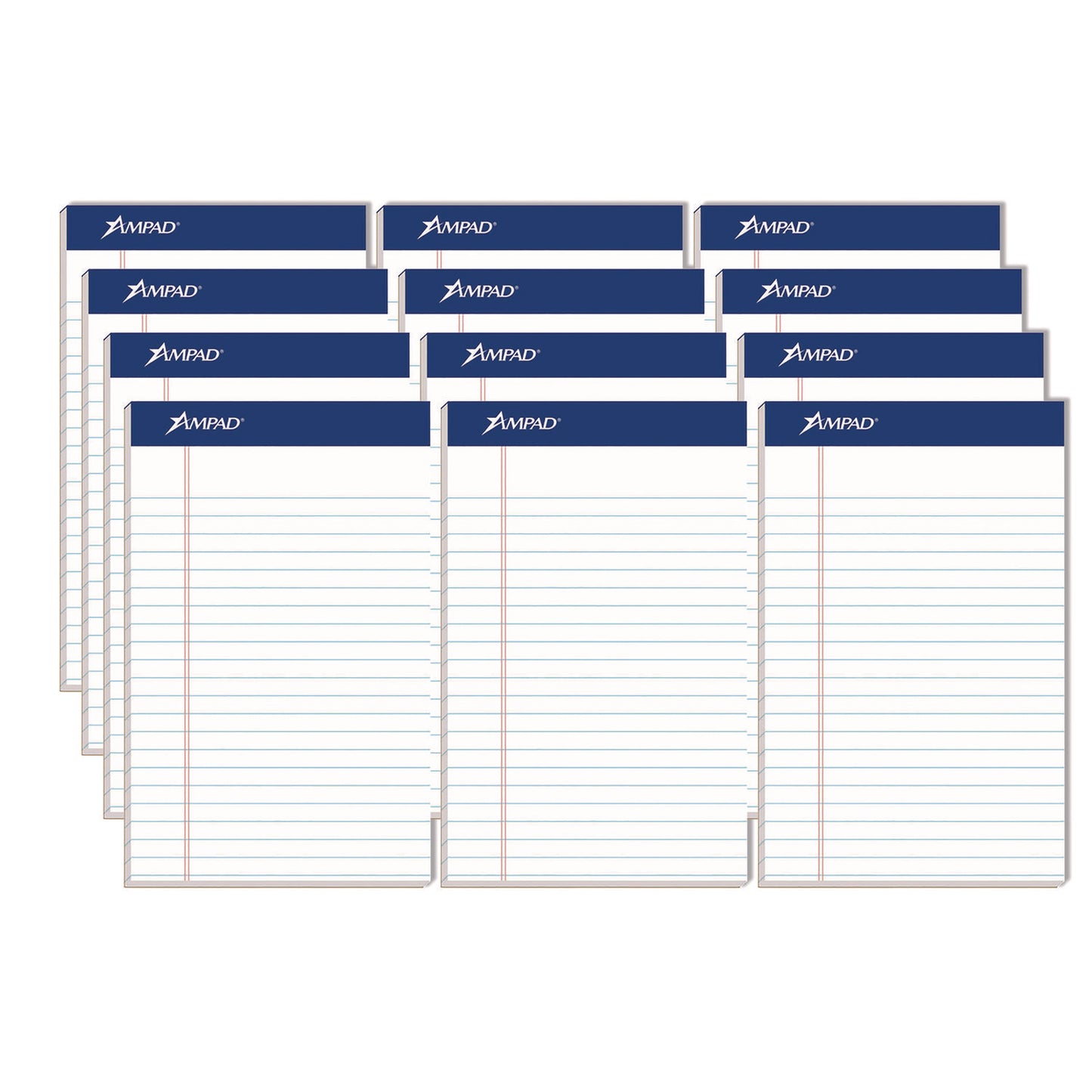 Ampad Perforated Writing Pads, Narrow Rule, 50 White 5 x 8 Sheets, Dozen (20304)