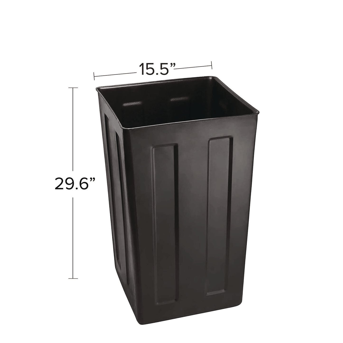 Alpine 40 Gallon Rigid Plastic Waterproof Square Trash Can Insert Liner for Indoor/Outdoor Trash Can, Plastic, Black (ALPA01)