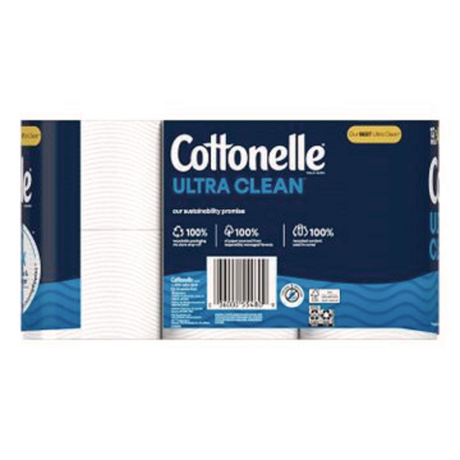 Cottonelle Ultra CleanCare Toilet Paper, Strong Bath Tissue, Septic Safe, 1-Ply, White, 284 Sheets/Roll, 12 Rolls/Pack, 4 Packs/Carton (55480)