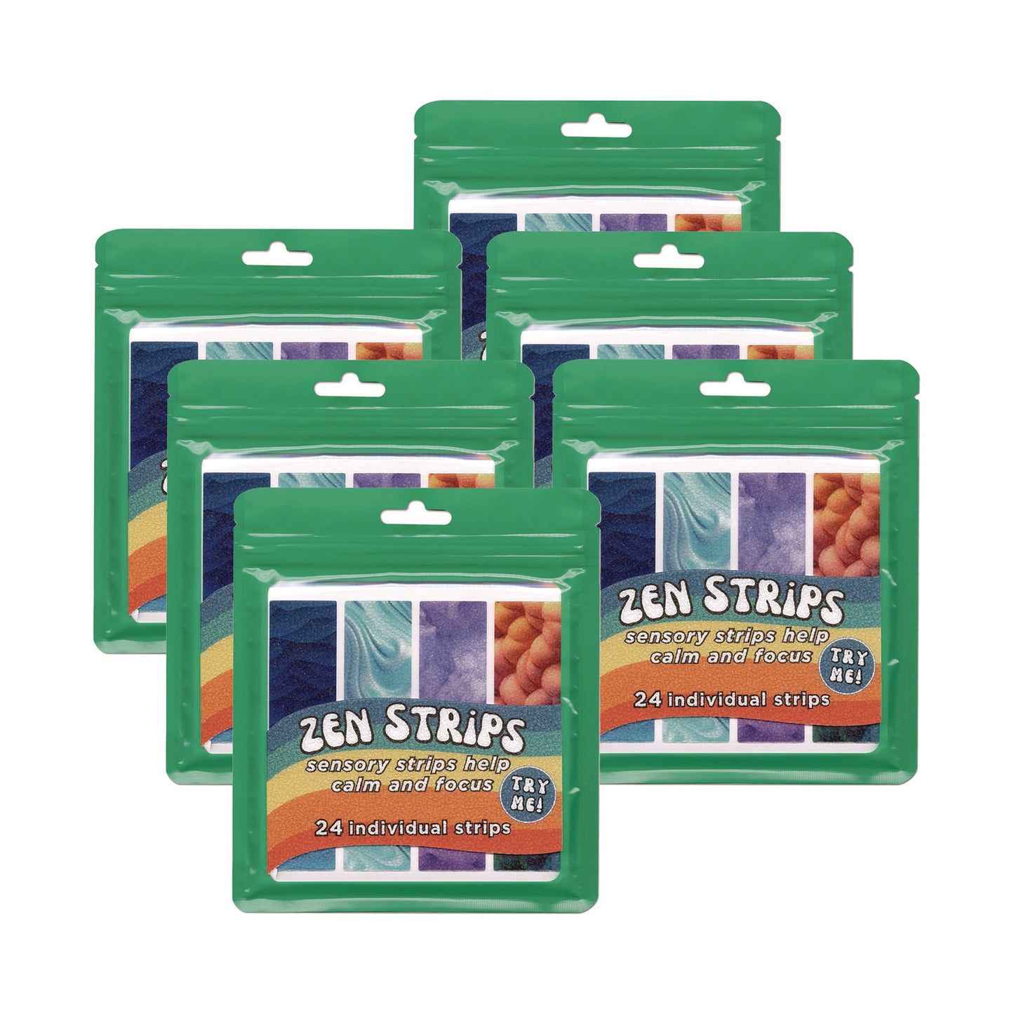 The Pencil Grip Zen Strips, Sandy Gradient Classpack, Assorted Colors, 24/Set, 6 Sets/Carton (855246)