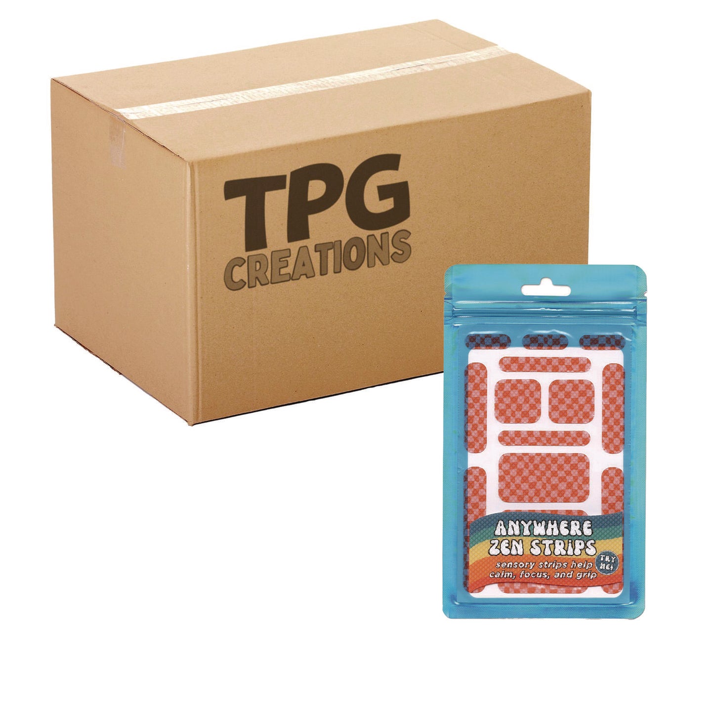 The Pencil Grip Anywhere Zen Strips, Bumpy Checkered, Pink/Red, 13/Set, 24 Sets/Carton (88424)