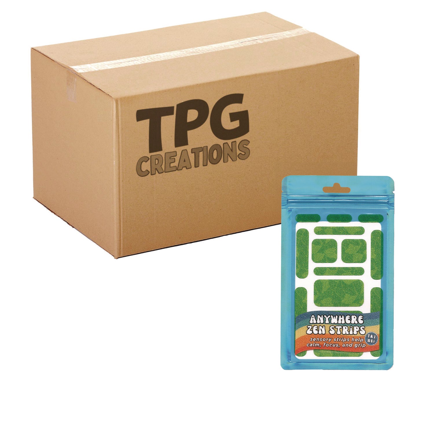 The Pencil Grip Anywhere Zen Strips, Sandy Palm Leaves, Assorted Colors, 13/Set, 24 Sets/Carton (88624)