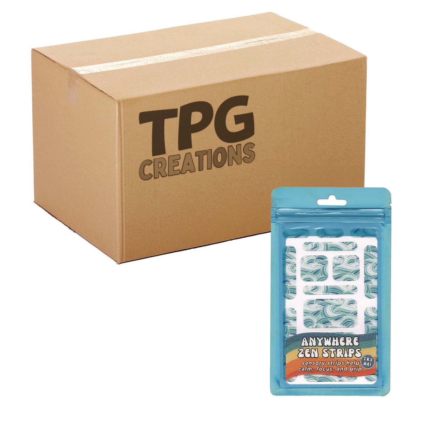 The Pencil Grip Anywhere Zen Strips, Sandy Waves, Assorted Colors, 13/Set, 24 Sets/Carton (88724)