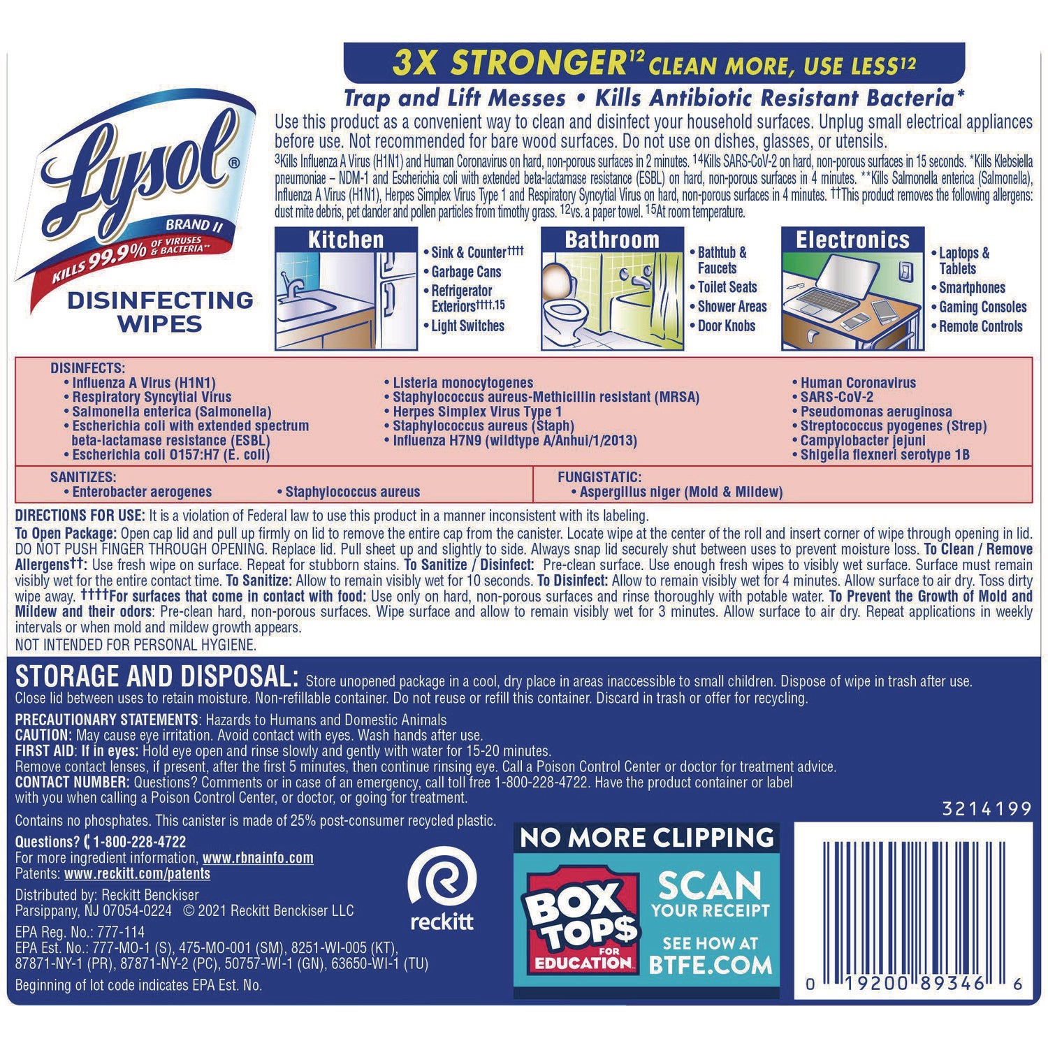 LYSOL Brand Disinfecting Wipes, 1-Ply, 7 x 7.25, Crisp Linen, White, 80 Wipes/Canister, 6 Canisters/Carton (89346CT)