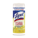 LYSOL Brand Disinfecting Wipes, 1-Ply, 7 x 7.25, Lemon and Lime Blossom, White, 35 Wipes/Canister (81145)