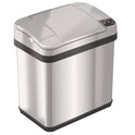 HLS Commercial Rectangular Sensor Trash Can, 2.5 gal, Plastic, Silver (HLS02SS)