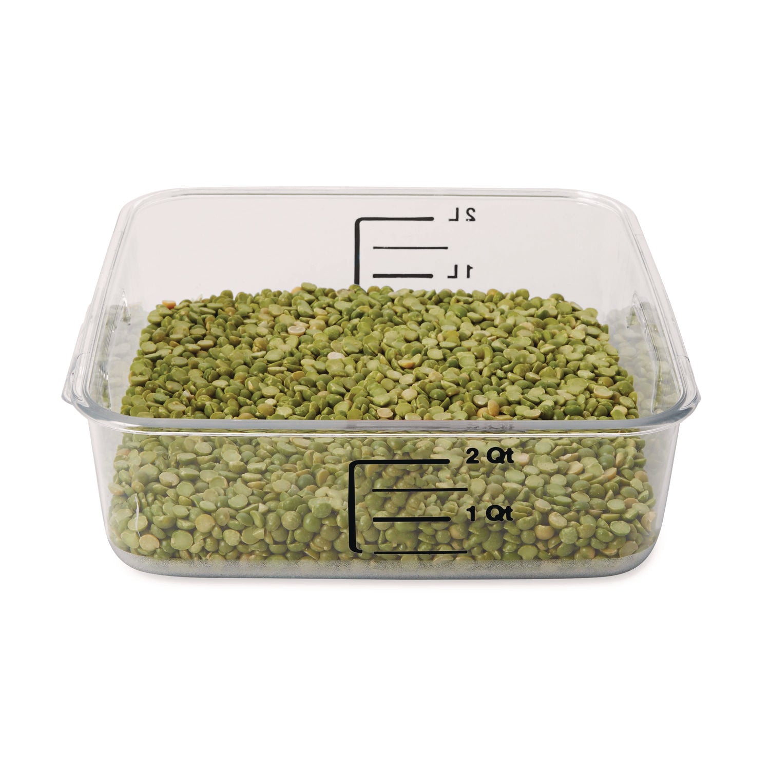 Rubbermaid Commercial SpaceSaver Square Containers, 2 qt, 8.8 x 8.75 x 2.7, Clear, Plastic (6302CLE)