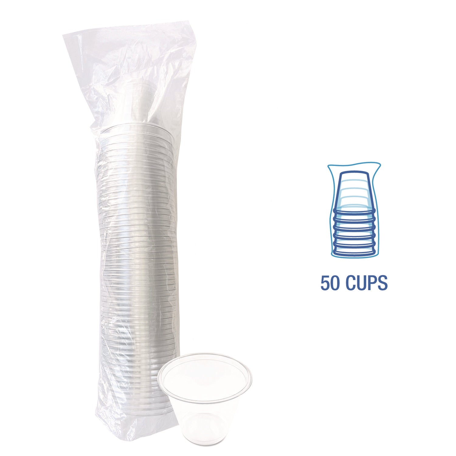 Boardwalk Clear Plastic PET Cups, 9 oz, 50/Pack (PET9SPK)