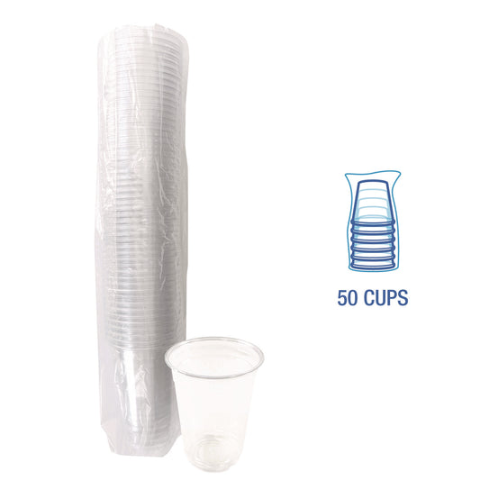 Boardwalk Clear Plastic PET Cups, 10 oz, 50/Pack (PET10PK)