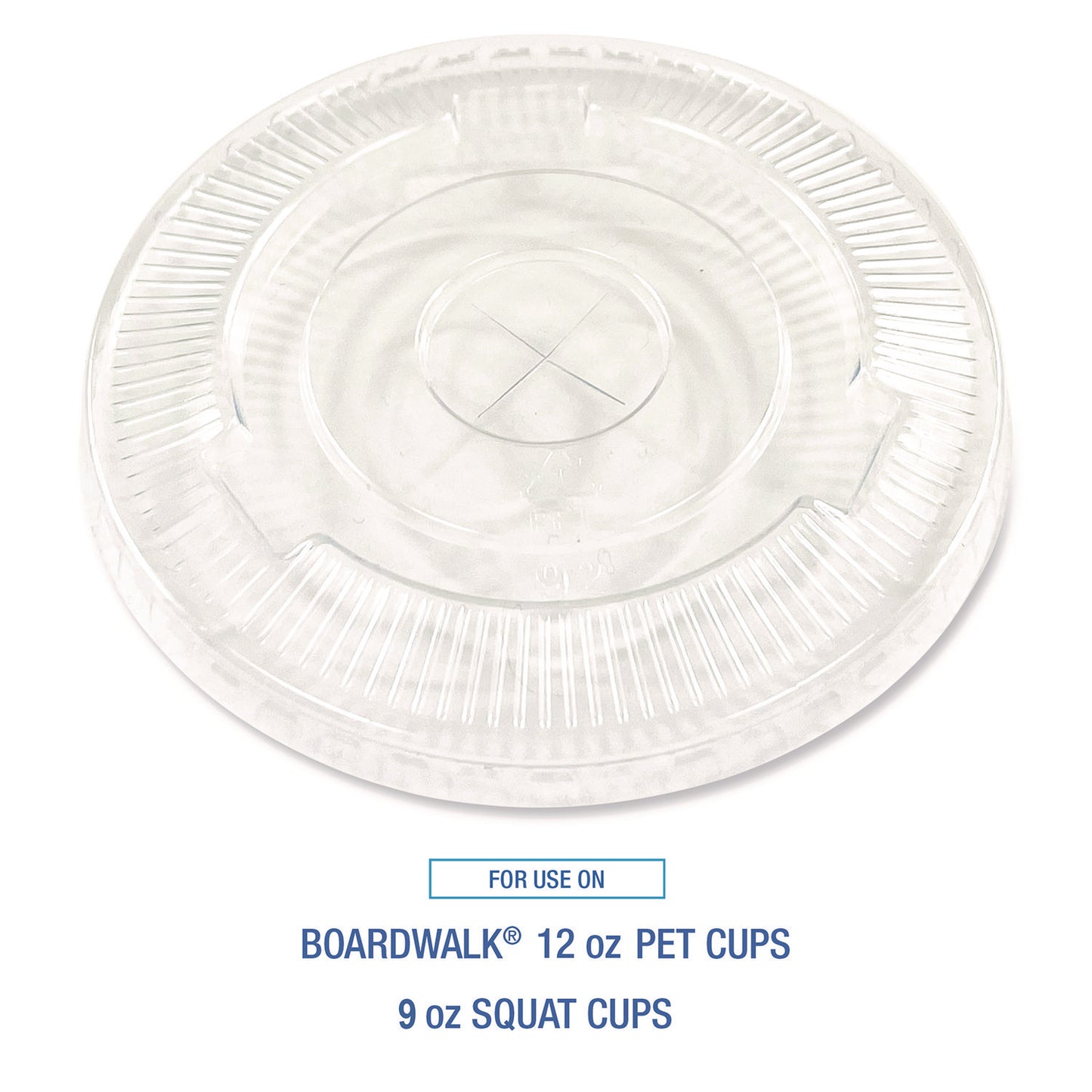 Boardwalk Crystal-Clear Cold Cup Straw-Slot Lids, Fits 9 oz to 10 oz Cups, Clear, 100/Pack (PET910STRAPK)