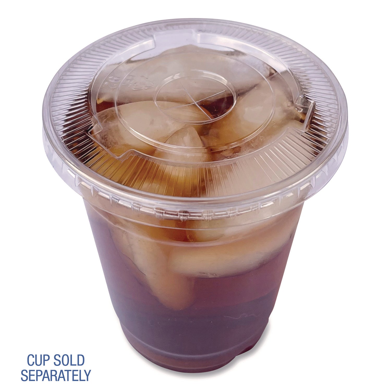 Boardwalk Crystal-Clear Cold Cup Straw-Slot Lids, Fits 9 oz to 10 oz Cups, Clear, 100/Pack (PET910STRAPK)