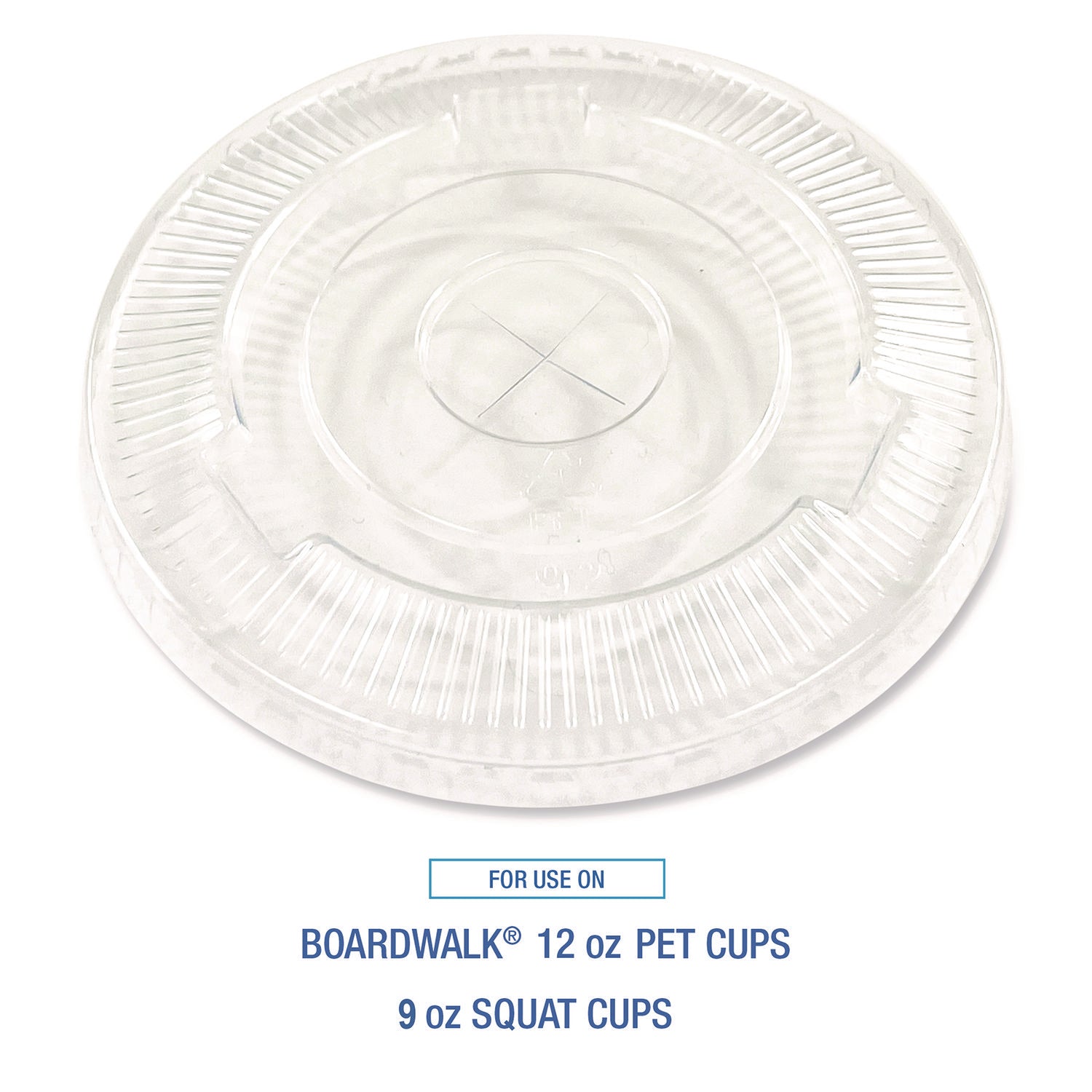 Boardwalk Crystal-Clear Cold Cup Straw-Slot Lids, Fits 9 to 10 oz PET Cups, 1,000/Carton (PET910STRAW)