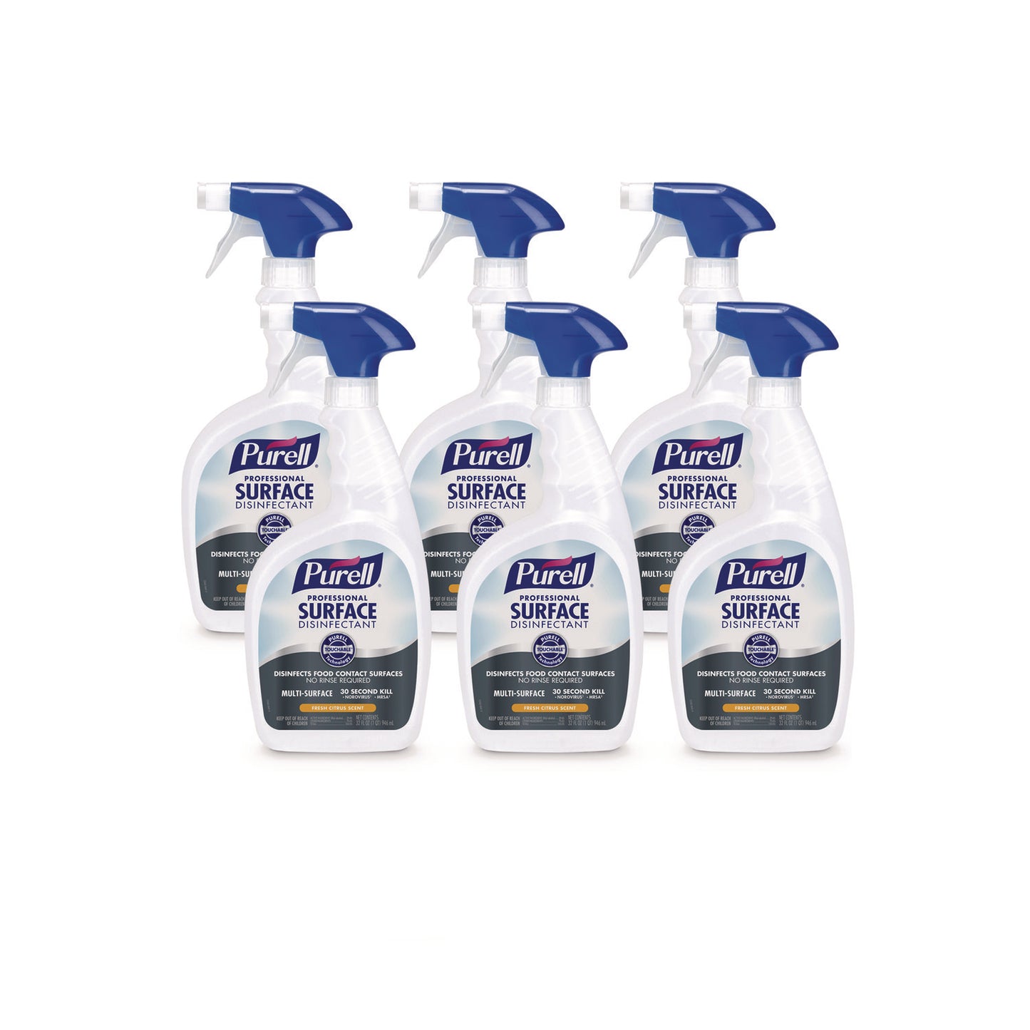 PURELL Professional Surface Disinfectant, Fresh Citrus, 32 oz Spray Bottle, 6/Carton (334206)