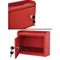 AdirOffice Medium Size Steel Multi-Purpose Secure Drop Box, 9.8 x 3.4 x 7.5, Red (I63102RED)