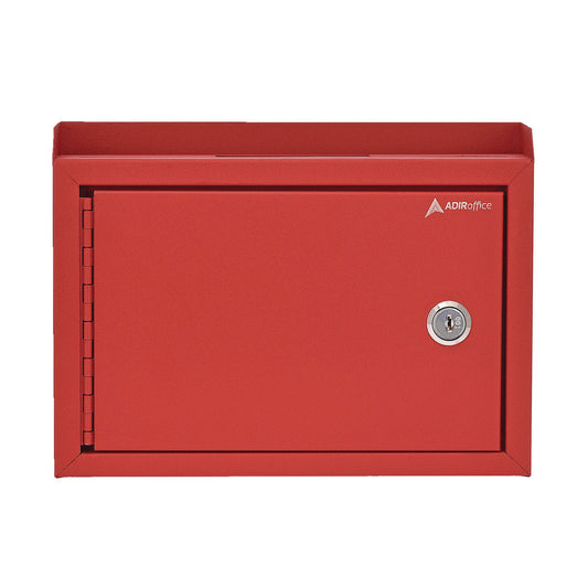 AdirOffice Medium Size Steel Multi-Purpose Secure Drop Box, 9.8 x 3.4 x 7.5, Red (I63102RED)