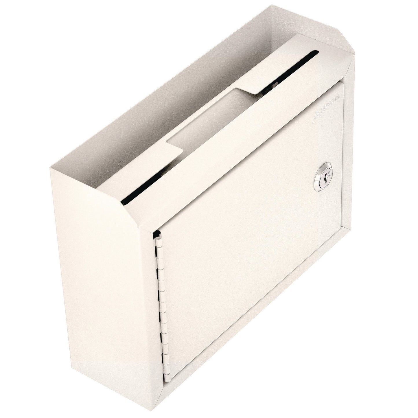 AdirOffice Medium Size Steel Multi-Purpose Secure Drop Box, 9.8 x 3.4 x 7.5, White (I63102WHI)