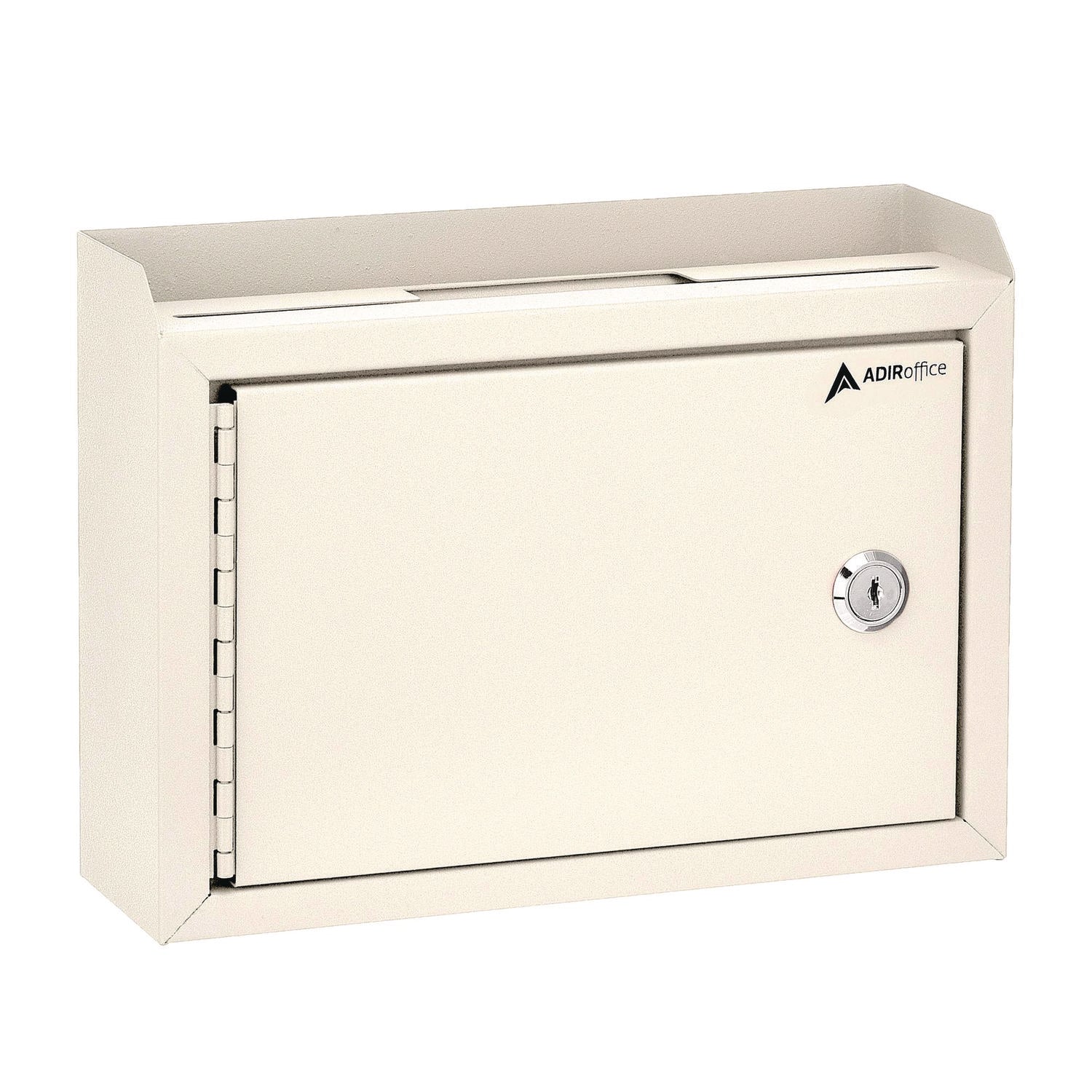 AdirOffice Medium Size Steel Multi-Purpose Secure Drop Box, 9.8 x 3.4 x 7.5, White (I63102WHI)