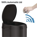 HLS Commercial Sensor Trash Can, 8 gal, Plastic/Stainless Steel, Black (HLS08RB)