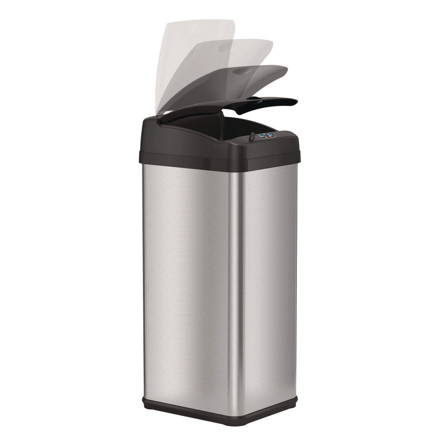 HLS Commercial Sensor Trash Can, Rectangular, 13 gal, Plastic/Stainless Steel, Silver (HLS13MX)