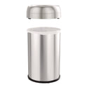 HLS Commercial Open Top Trash Can, 13 gal, Plastic/Stainless Steel, Silver (HLS13STR)