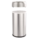 HLS Commercial Open Top Trash Can, Round, 16 gal, Plastic/Stainless Steel, Silver (HLS16STR)