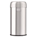 HLS Commercial Open Top Trash Can, Round, 16 gal, Plastic/Stainless Steel, Silver (HLS16STR)