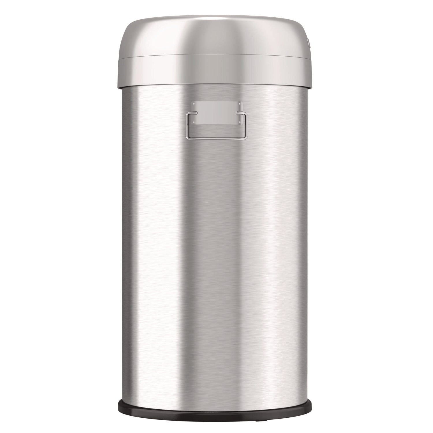 HLS Commercial Open Top Trash Can, Round, 16 gal, Plastic/Stainless Steel, Silver (HLS16STR)