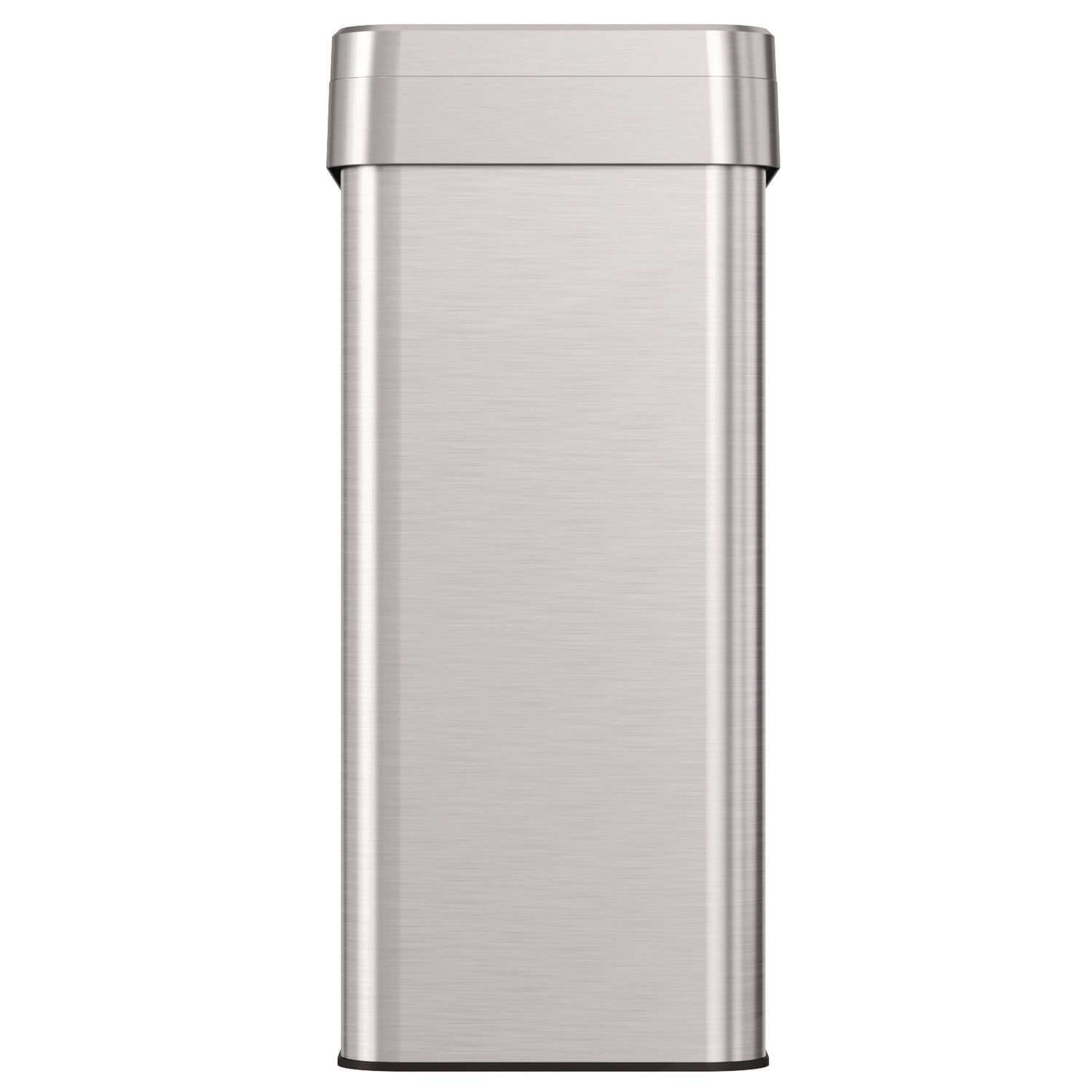 HLS Commercial Open Top Trash Can, Rectangular, 16 gal, Plastic/Stainless Steel, Silver (HLS16UOT)