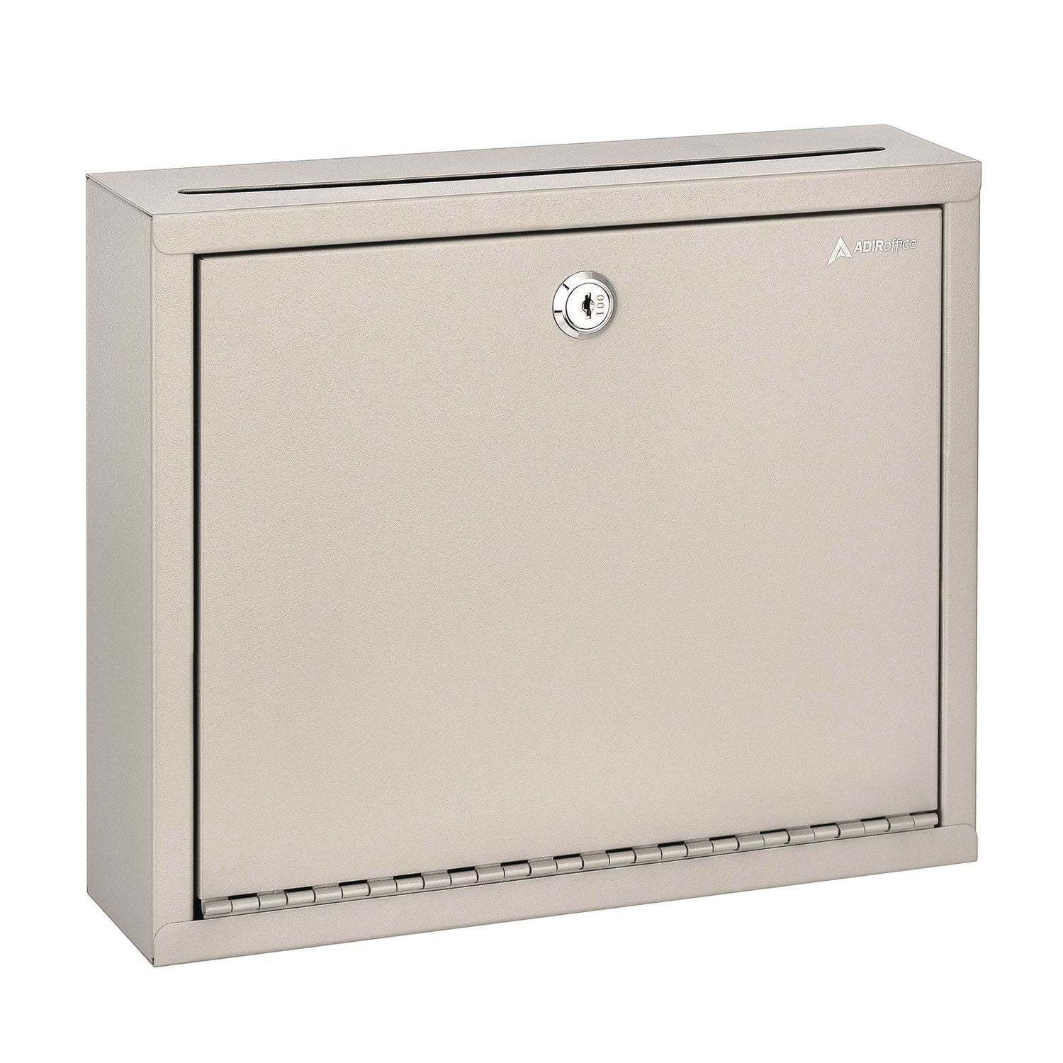 AdirOffice Large Size Steel Multi-Purpose Secure Drop Box, 12 x 3 x 10, Beige (I63103BEI)