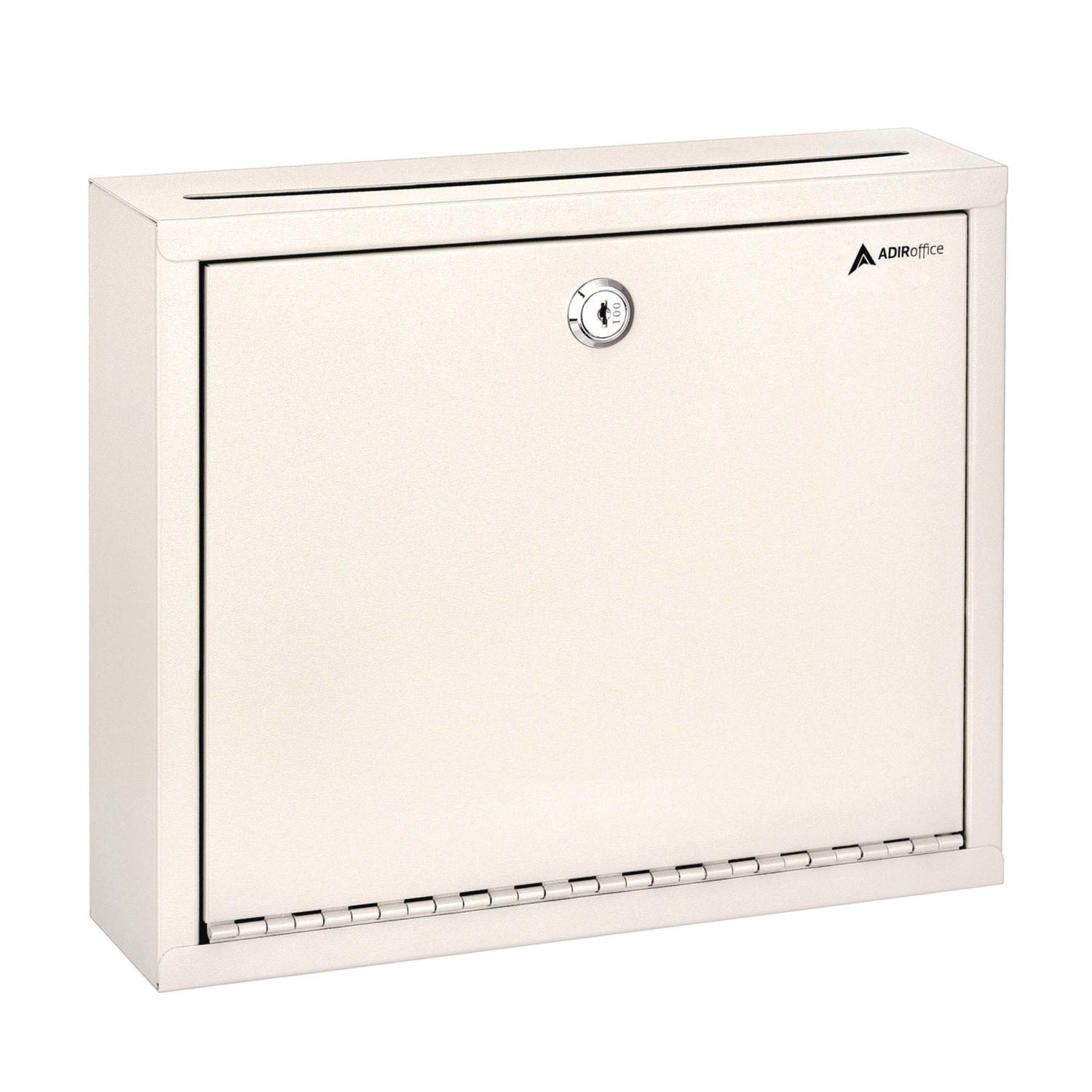 AdirOffice Large Size Steel Multi-Purpose Secure Drop Box, 12 x 3 x 10, White (I63103WHI)