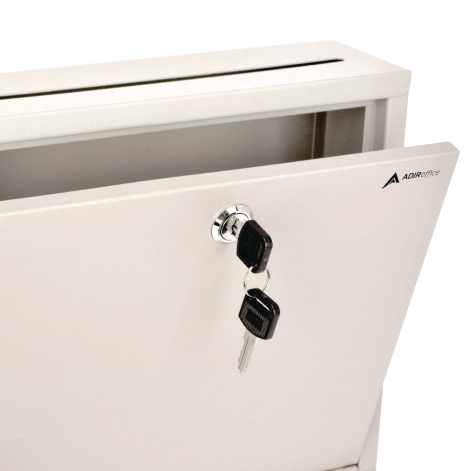 AdirOffice Large Size Steel Multi-Purpose Secure Drop Box, 12 x 3 x 10, White (I63103WHI)