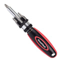 Great Neck Ratcheting Screw/Nut Driver Set, Phillips/Slotted/Star Bits, 7" Long, Black/Red (950DE)