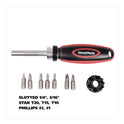 Great Neck Ratcheting Screw/Nut Driver Set, Phillips/Slotted/Star Bits, 7" Long, Black/Red (950DE)