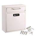 AdirOffice Medium Secure Drop Box Wall Mounted Locking Mail Box with Key and Combination Lock, 10.51 x 4.72 x 12, White (I63105WHIKC)