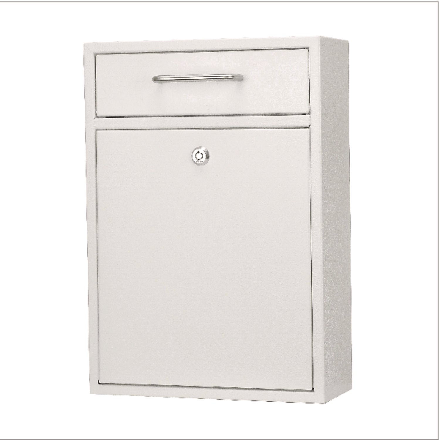 AdirOffice Large Ultimate Secure Drop Box Wall Mounted Mail Box, 11.2 x 4.7 x 16.2, White (I63104WHI)