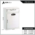 AdirOffice Large Secure Drop Box Wall Mounted Locking Mail Box with Key and Combination lock, 11.2 x 4.7 x 16.2, White (I63104WHIKC)