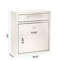AdirOffice Medium Ultimate Wall Mounted Mail Box, 10.4 x 4.5 x 12, White (I63105WHI)