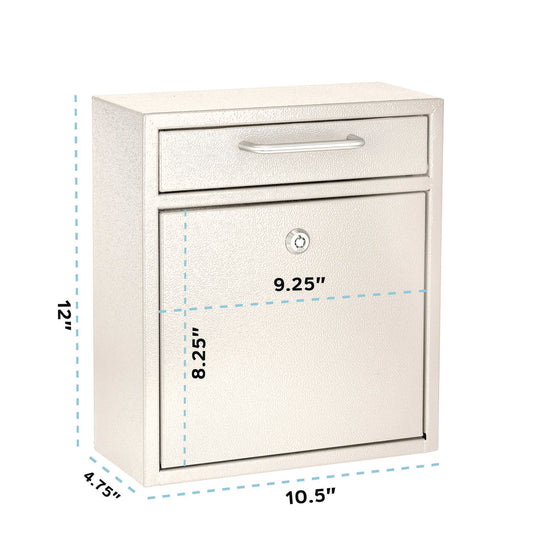 AdirOffice Medium Ultimate Wall Mounted Mail Box, 10.4 x 4.5 x 12, White (I63105WHI)