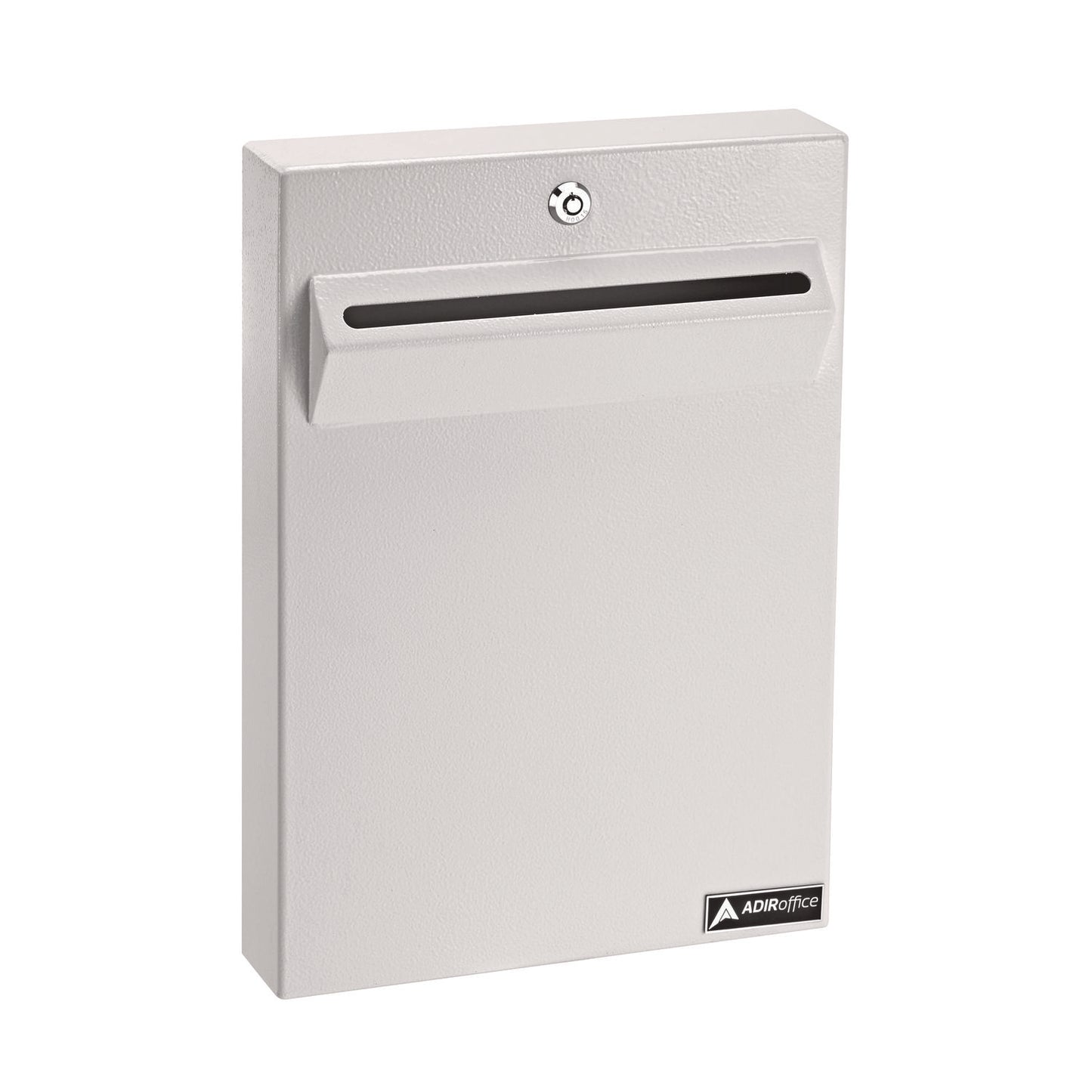 AdirOffice Large Wall Mounted Weatherproof Steel Secure Drop Box, 11 x 2.4 x 16, White (I63114WHI)