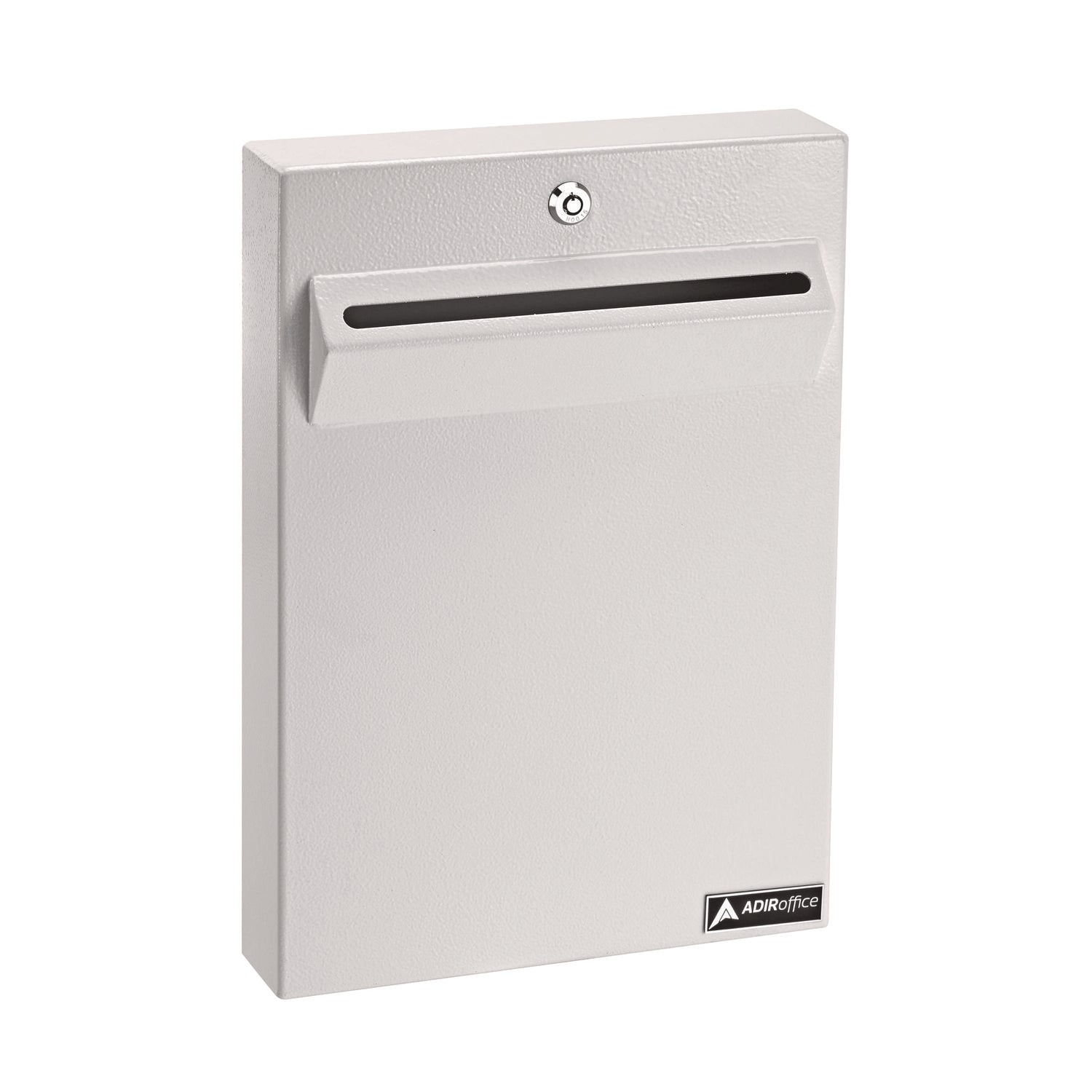 AdirOffice Large Wall Mounted Weatherproof Steel Secure Drop Box, 11 x 2.4 x 16, White (I63114WHI)