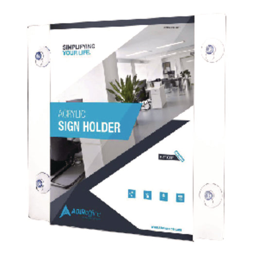 AdirOffice Clear Suction Acrylic Window Sign Holder, 8 x 11, Clear Frame, 2/Pack (I6398511WSH2)