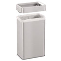 HLS Commercial Open Top Trash Can, Rectangular, 18 gal, Plastic/Stainless Steel, Silver (HLS18UOT)